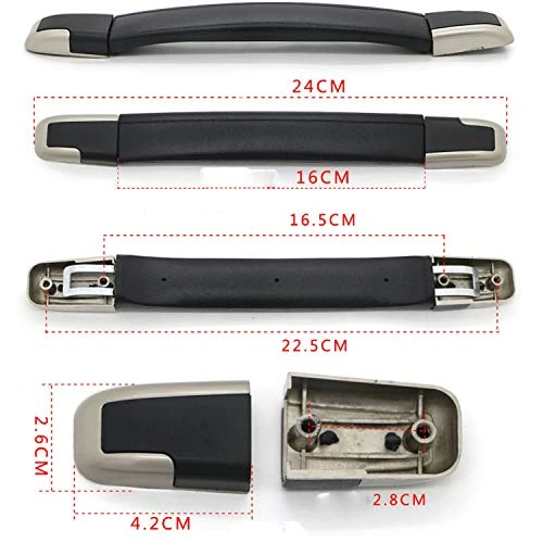 Luggage Handle Pull 2PCS 225mm Install Distance Black Rubber Luggage Case Handle Grip For Suitcase Box Luggage Case 4 Luggage Handle Pull 2PCS 225mm Install Distance Black Rubber Luggage Case Handle Grip For Suitcase Box Luggage Case - Image 2