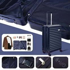 Coolife Luggage Suitcase 3 Piece Set Expandable (only 28”) ABS+PC Spinner Suitcase With TSA Lock Carry On 20 In 24in 28in (sakura Pink) -Samsonite Shop 51GET7AhQ6L