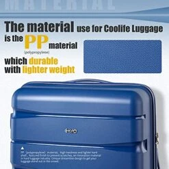 COOLIFE Luggage Expandable(only 28”) Suitcase 3 Piece Set PP Material With TSA Lock Spinner Carry On Hard- Side 20in24in28in (lake Blue, 3 Piece Set) -Samsonite Shop 51GOQstSBwL