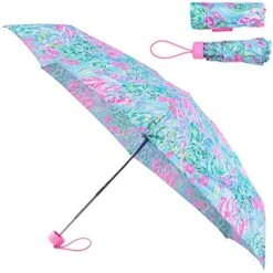 Lilly Pulitzer Women's Mini Travel Umbrella, Best Fishes