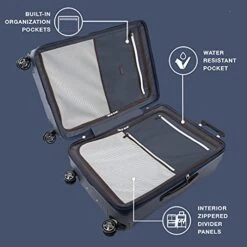 Travelpro Platinum Elite Hardside Expandable Spinner Wheel Luggage TSA Lock Hard Shell Polycarbonate Suitcase, True Navy Blue, Checked-Medium 25-Inch -Samsonite Shop 51H5Iuio RS