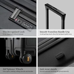 LEVEL8 Luminous Textured Medium Checked Luggage, 24” Hardshell Suitcase, Lightweight PC Textured Hardside Spinner Trolley For Luggage, TSA Approved Checked Luggage With 8 Spinner Wheels, Dark Grey, 24-Inch Checked-In -Samsonite Shop 51JDsC2Bs3L