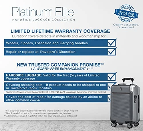 Travelpro Platinum Elite Hardside Expandable Spinner Wheel Luggage TSA Lock Hard Shell Polycarbonate Suitcase, Shadow Black, Carry-on 21-Inch 4 Travelpro Platinum Elite Hardside Expandable Spinner Wheel Luggage TSA Lock Hard Shell Polycarbonate Suitcase, Shadow Black, Carry-on 21-Inch - Image 2