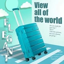 COOLIFE Luggage Expandable(only 28”) Suitcase 3 Piece Set PP Material With TSA Lock Spinner Carry On Hard- Side 20in24in28in (lake Blue, 3 Piece Set) -Samsonite Shop 51LSBK4hhEL