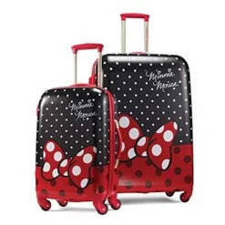 AMERICAN TOURISTER Kids' Disney Hardside Luggage With Spinner Wheels, Minnie Mouse Red Bow, 2-Piece Set (21/28)