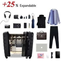 Merax Expandable Luggage Sets With TSA Locks, 3 Piece Lightweight Spinner Suitcase Set (Black2020) -Samsonite Shop 51O 0Bp12xL