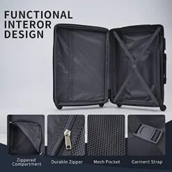 Merax 3 Piece Luggage Sets ABS Expandable Spinner Suitcase With TSA Lock 20 Inch 24 Inch 28 Inch 15 Merax 3 Piece Luggage Sets ABS Expandable Spinner Suitcase With TSA Lock 20 Inch 24 Inch 28 Inch -Samsonite Shop 51PLBnLM0PL