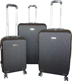 Karriage-Mate Hardside Lightweight Luggage With Spinner Wheels, Combination Lock., Black