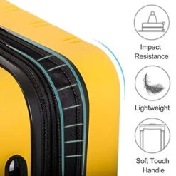 Merax Travelhouse Luggage Set 3 Piece Expandable Lightweight Spinner Suitcase (Yellow) -Samsonite Shop 51Q5BobnDLL