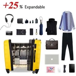 Merax Expandable Luggage Sets With TSA Locks, 3 Piece Lightweight Spinner Suitcase Set (Yellow) 16 Merax Expandable Luggage Sets With TSA Locks, 3 Piece Lightweight Spinner Suitcase Set (Yellow) -Samsonite Shop 51TjULpX1cL