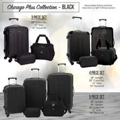 Travelers Club Sky+ Luggage Set, Black, 5 Piece -Samsonite Shop 51U1PeZqOrL