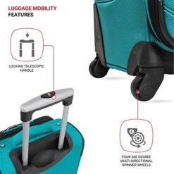 SwissGear Sion Softside Luggage With Spinner Wheels, Teal, Carry-On 21-Inch -Samsonite Shop 51ZitwaPCSL