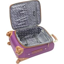 Steve Madden Designer Luggage Collection - Expandable 24 Inch Softside Bag - Durable Mid-sized Lightweight Checked Suitcase With 4-Rolling Spinner Wheels (Global Purple) -Samsonite Shop 51cZuhAiDxL