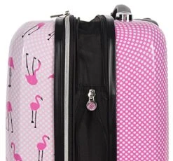 Betsey Johnson Designer 20 Inch Carry On - Expandable (ABS + PC) Hardside Luggage - Lightweight Durable Suitcase With 8-Rolling Spinner Wheels For Women (20in, Flamingo Strut) 12 Betsey Johnson Designer 20 Inch Carry On - Expandable (ABS + PC) Hardside Luggage - Lightweight Durable Suitcase With 8-Rolling Spinner Wheels For Women (20in, Flamingo Strut) -Samsonite Shop 51d5jalyznL