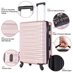 4 Piece Luggage Sets, Expandable Hardshell ABS Luggage Sets With TSA Lock Spinner Wheels Travel Suitcases Set (4 PCS, TSA Lock+Expandable, Rose Gold) 18 4 Piece Luggage Sets, Expandable Hardshell ABS Luggage Sets With TSA Lock Spinner Wheels Travel Suitcases Set (4 PCS, TSA Lock+Expandable, Rose Gold) -Samsonite Shop 51jJ aiIeXL