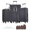 4 Piece Hardshell Luggage Sets,Travel Suitcase,Carry On Luggage With Spinner Wheels Free Cover&Hanger Inside (Black, 4 Pieces) -Samsonite Shop 51jZfBdcqxL