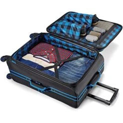 American Tourister Eclipse Softside Spinner Luggage (Black/Blue, 20 Inch) 15 American Tourister Eclipse Softside Spinner Luggage (Black/Blue, 20 Inch) -Samsonite Shop 51k8WFokx3L