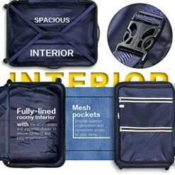 Coolife Luggage Expandable 3 Piece Sets PC+ABS Spinner Suitcase 20 Inch 24 Inch 28 Inch (Teal New) -Samsonite Shop 51kBycbAT9S