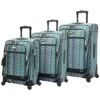 Steve Madden Designer Luggage Collection - 3 Piece Softside Expandable Lightweight Spinner Suitcase Set - Travel Set Includes 20 Inch Carry On, 24 Inch & 28-Inch Checked Suitcases (Print/Teal) 1 Steve Madden Designer Luggage Collection - 3 Piece Softside Expandable Lightweight Spinner Suitcase Set - Travel Set Includes 20 Inch Carry On, 24 Inch & 28-Inch Checked Suitcases (Print/Teal) -Samsonite Shop 51lXrOMppfL