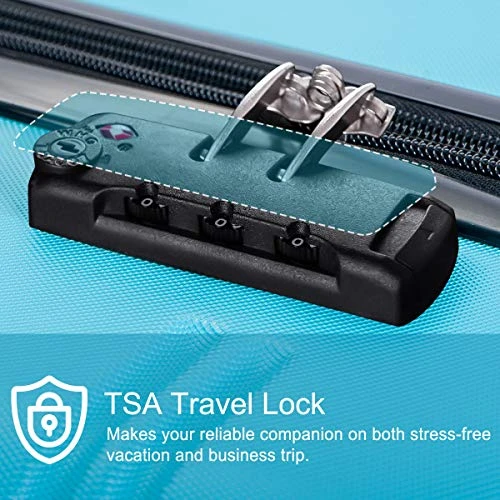 Merax Expandable Luggage Sets With TSA Locks, 3 Piece Lightweight Spinner Suitcase Set (Sky Blue) 5 Merax Expandable Luggage Sets With TSA Locks, 3 Piece Lightweight Spinner Suitcase Set (Sky Blue) - Image 3