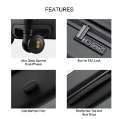 LEVEL8 Trunk Luggage, 28 Inch Luggage With Spinner Wheels, Luminous Textured 28 Inch Checked Large Luggage, Lightweight PC With TSA Lock - 28 Inch, Black 14 LEVEL8 Trunk Luggage, 28 Inch Luggage With Spinner Wheels, Luminous Textured 28 Inch Checked Large Luggage, Lightweight PC With TSA Lock - 28 Inch, Black -Samsonite Shop 51mIRX7msfL