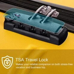 Merax Travelhouse Luggage Set 3 Piece Expandable Lightweight Spinner Suitcase (Yellow) -Samsonite Shop 51oX5LsWbsL