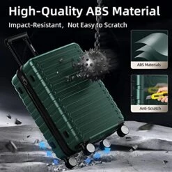 SHOWKOO Luggage Sets Expandable ABS Hardshell 3pcs Clearance Luggage Hardside Lightweight Durable Suitcase Sets Spinner Wheels Suitcase With TSA Lock (Dark Green) 12 SHOWKOO Luggage Sets Expandable ABS Hardshell 3pcs Clearance Luggage Hardside Lightweight Durable Suitcase Sets Spinner Wheels Suitcase With TSA Lock (Dark Green) -Samsonite Shop 51pUebHop5L