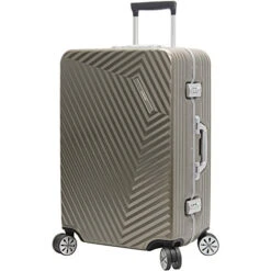 Andiamo Elegante Suitcase With Built-in TSA Lock - Zipperless 24 Inch Hardside Checked Bag- Lightweight (ABS+PC) Luggage With 8-Rolling Spinner Wheels (Gold)