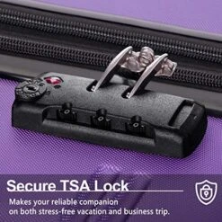 Merax 3 Pcs Luggage Set Expandable Hardside Lightweight Spinner Suitcase With TSA Lock [Upgraded Version] (Purple) -Samsonite Shop 51qeaBh40yL