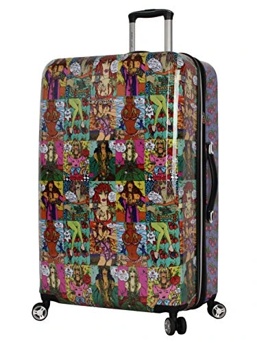 Betsey Johnson 30 Inch Checked Luggage Collection - Expandable Scratch Resistant (ABS + PC) Hardside Suitcase - Designer Lightweight Bag With 8-Rolling Spinner Wheels (Girls Print) 3 Betsey Johnson 30 Inch Checked Luggage Collection - Expandable Scratch Resistant (ABS + PC) Hardside Suitcase - Designer Lightweight Bag With 8-Rolling Spinner Wheels (Girls Print)
