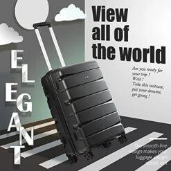 COOLIFE Luggage Expandable(only 28”) Suitcase 3 Piece Set PP Material With TSA Lock Spinner Carry On Hard- Side 20in24in28in (black, 3 Piece Set) -Samsonite Shop 51rMmbe1gyL