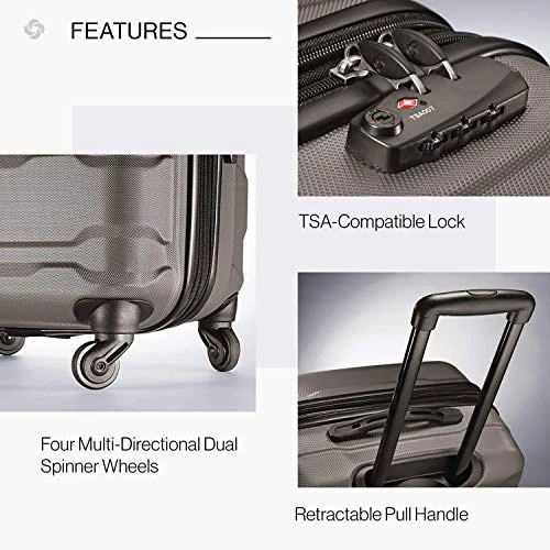 Samsonite Omni PC Hardside Expandable Luggage With Spinner Wheels, Silver, Checked-Medium 24-Inch 8 Samsonite Omni PC Hardside Expandable Luggage With Spinner Wheels, Silver, Checked-Medium 24-Inch - Image 6