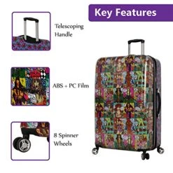Betsey Johnson 30 Inch Checked Luggage Collection - Expandable Scratch Resistant (ABS + PC) Hardside Suitcase - Designer Lightweight Bag With 8-Rolling Spinner Wheels (Girls Print) 15 Betsey Johnson 30 Inch Checked Luggage Collection - Expandable Scratch Resistant (ABS + PC) Hardside Suitcase - Designer Lightweight Bag With 8-Rolling Spinner Wheels (Girls Print) -Samsonite Shop 51sumMYE4wL