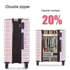 4 Piece Luggage Sets, Expandable Hardshell ABS Luggage Sets With TSA Lock Spinner Wheels Travel Suitcases Set (4 PCS, TSA Lock+Expandable, Rose Gold) 16 4 Piece Luggage Sets, Expandable Hardshell ABS Luggage Sets With TSA Lock Spinner Wheels Travel Suitcases Set (4 PCS, TSA Lock+Expandable, Rose Gold) -Samsonite Shop 51t7ENfPFVL