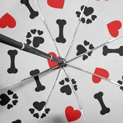 XLING Automatic Umbrellas Love Animal Dog Paw Print Anti-Slip Windproof Compact Rain Umbrella For Women Men -Samsonite Shop 51vx9X4FsBL