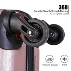 4 Piece Luggage Sets, Expandable Hardshell ABS Luggage Sets With TSA Lock Spinner Wheels Travel Suitcases Set (4 PCS, TSA Lock+Expandable, Rose Gold) 17 4 Piece Luggage Sets, Expandable Hardshell ABS Luggage Sets With TSA Lock Spinner Wheels Travel Suitcases Set (4 PCS, TSA Lock+Expandable, Rose Gold) -Samsonite Shop 51wszfWdULL