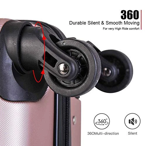 4 Piece Luggage Sets, Expandable Hardshell ABS Luggage Sets With TSA Lock Spinner Wheels Travel Suitcases Set (4 PCS, TSA Lock+Expandable, Rose Gold) 9 4 Piece Luggage Sets, Expandable Hardshell ABS Luggage Sets With TSA Lock Spinner Wheels Travel Suitcases Set (4 PCS, TSA Lock+Expandable, Rose Gold) - Image 7