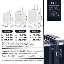 Coolife Luggage Suitcase 3 Piece Set Expandable (only 28”) ABS+PC Spinner Suitcase With TSA Lock Carry On 20 In 24in 28in (sakura Pink) -Samsonite Shop 51y3iLqDEGL