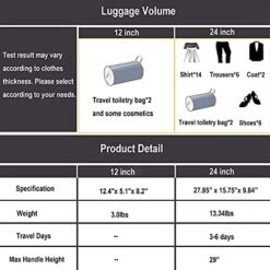 CO-Z Premium Vintage Luggage Set 24 Inches TSA Locks Wheel Suitcase With 12 Inches Hand Bag (Beige) -Samsonite Shop 51yOjK737tS