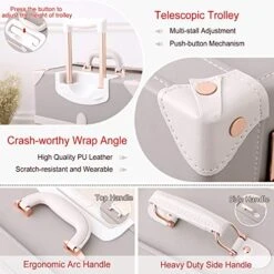 Unitravel Retro Luggage 26 Inch Lightweight Women Cute Suitcase With Spinner Wheels (Light Gray) 11 Unitravel Retro Luggage 26 Inch Lightweight Women Cute Suitcase With Spinner Wheels (Light Gray) -Samsonite Shop 51ycA4 ynLL