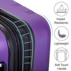 Merax 3 Pcs Luggage Set Expandable Hardside Lightweight Spinner Suitcase With TSA Lock [Upgraded Version] (Purple) -Samsonite Shop 51ygjNOGsAL