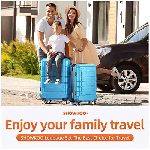 SHOWKOO Luggage Sets Expandable PC+ABS Durable Suitcase Sets Double Wheels TSA Lock 4 Piece Luggage Set Sky Blue 9 SHOWKOO Luggage Sets Expandable PC+ABS Durable Suitcase Sets Double Wheels TSA Lock 4 Piece Luggage Set Sky Blue - Image 7