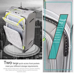 Coolife Luggage 3 Piece Set Suitcase Spinner Softshell Lightweight (blue+sliver) -Samsonite Shop 61vti bEEoL