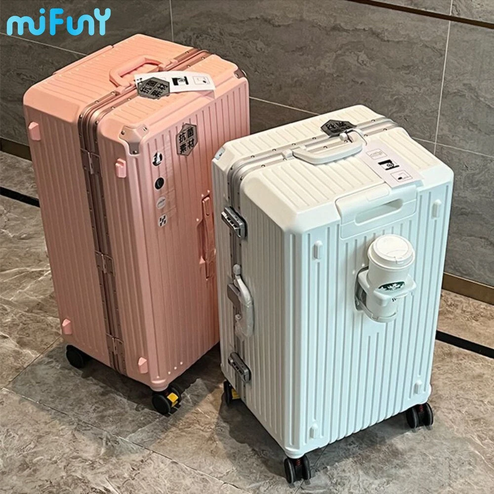 MIFUNY Travel Luggage With Cup Holder Aluminum Frame Suitcase Large 4 MIFUNY Travel Luggage With Cup Holder Aluminum Frame Suitcase Large - Image 2